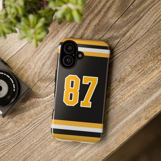 Sidney Crosby #87 Hockey Phone Case Black & Gold Fan Case